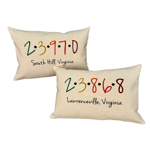 Zip Code Dots Pillow 12" x 18"